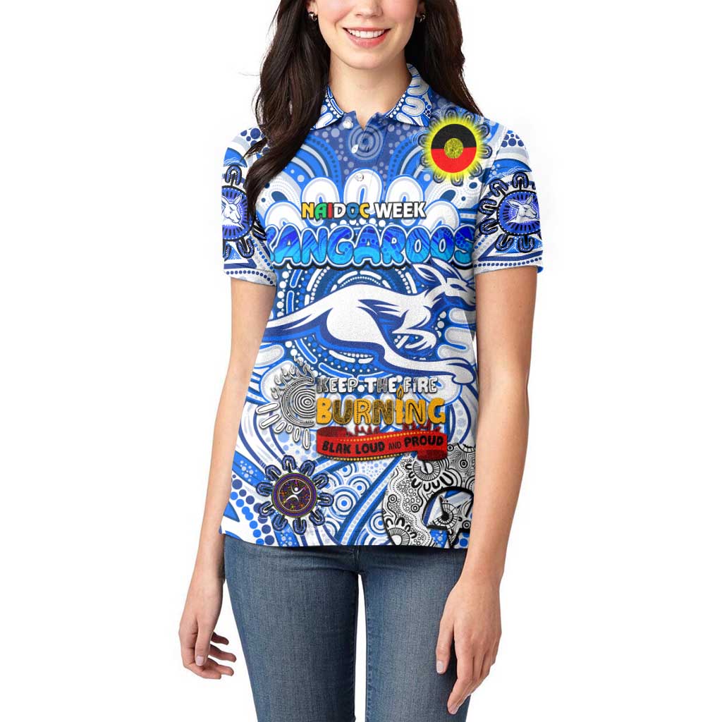 Custom North Melbourne Kangaroos NAIDOC Week 2024 Women Polo Shirt Mascot Football