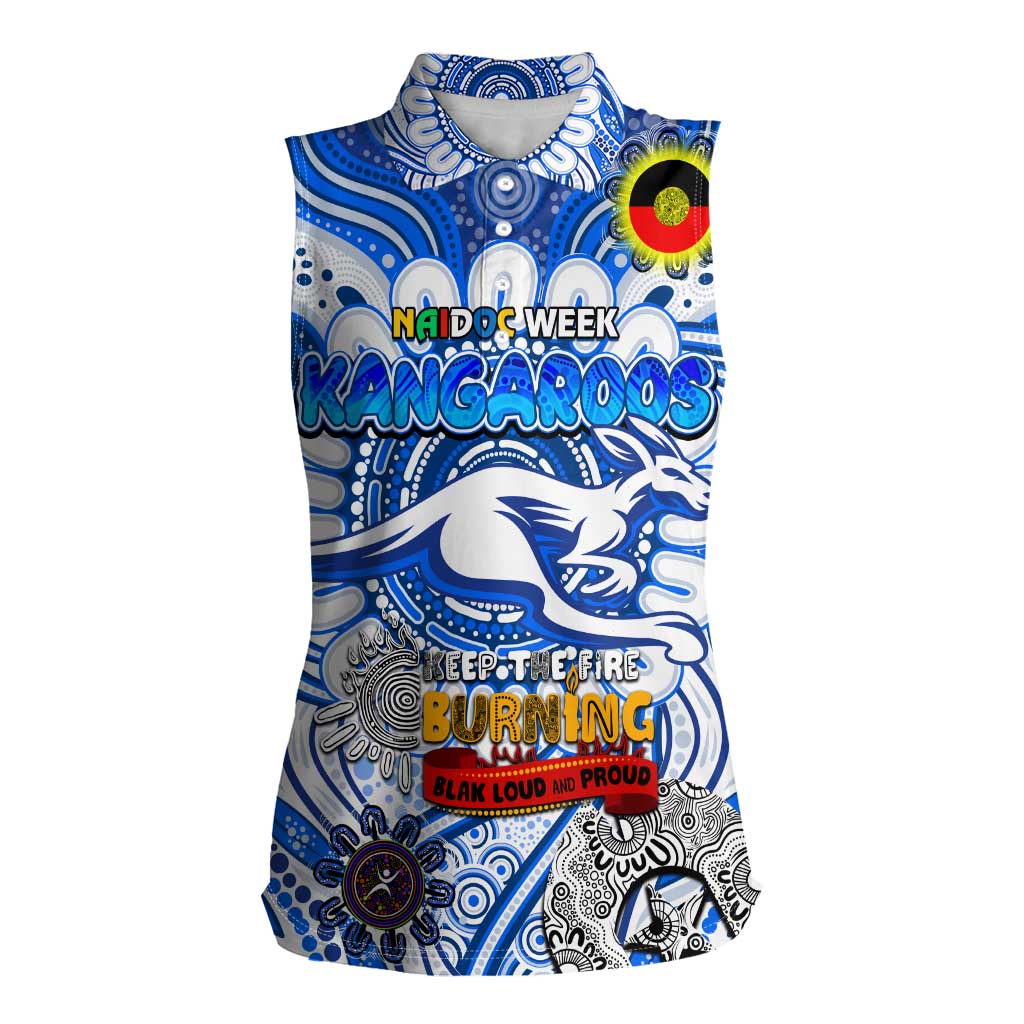 Custom North Melbourne Kangaroos NAIDOC Week 2024 Women Sleeveless Polo Shirt Mascot Football