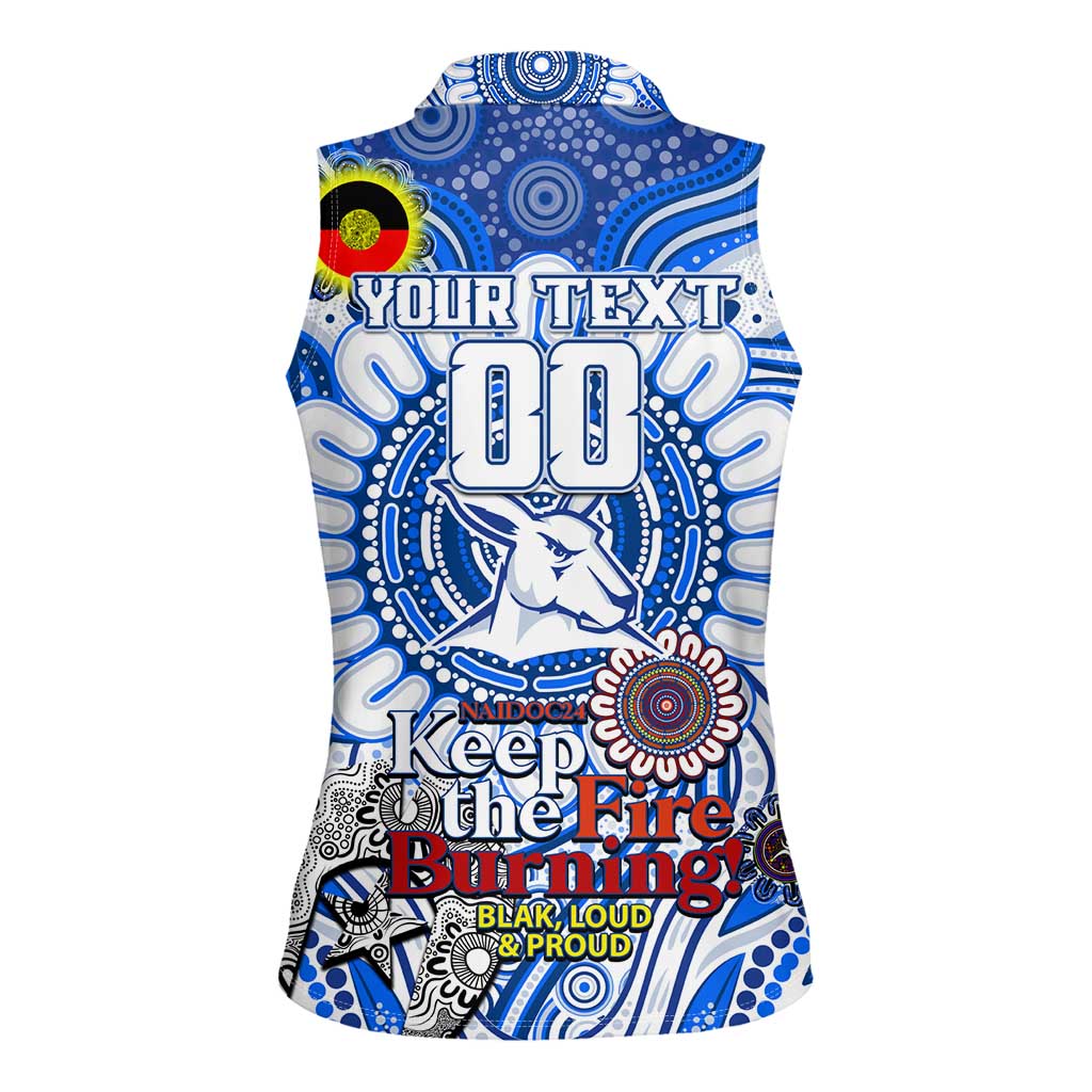 Custom North Melbourne Kangaroos NAIDOC Week 2024 Women Sleeveless Polo Shirt Mascot Football