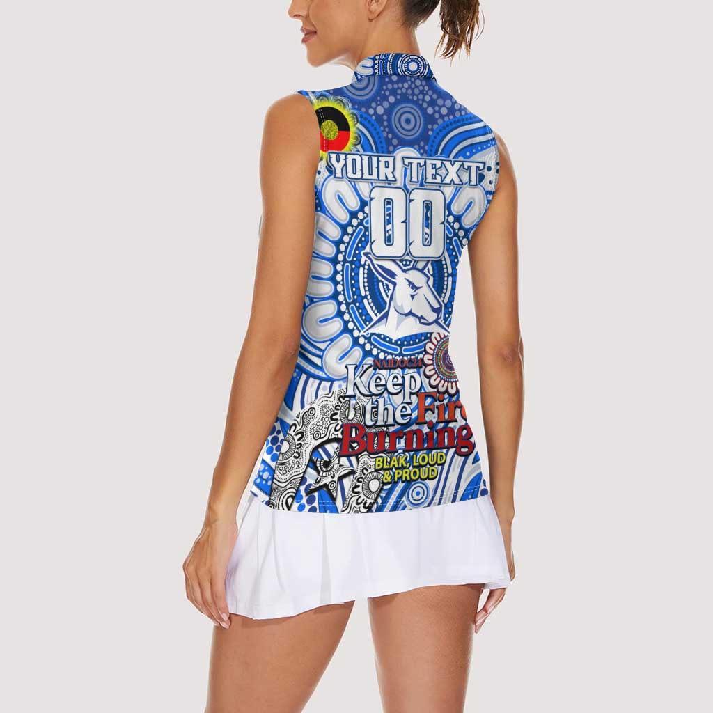 Custom North Melbourne Kangaroos NAIDOC Week 2024 Women Sleeveless Polo Shirt Mascot Football