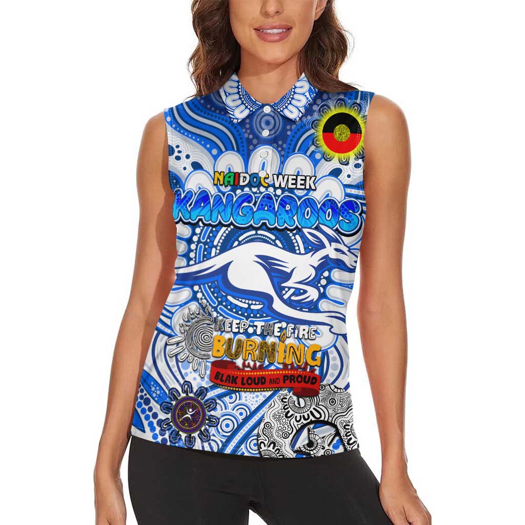 Custom North Melbourne Kangaroos NAIDOC Week 2024 Women Sleeveless Polo Shirt Mascot Football