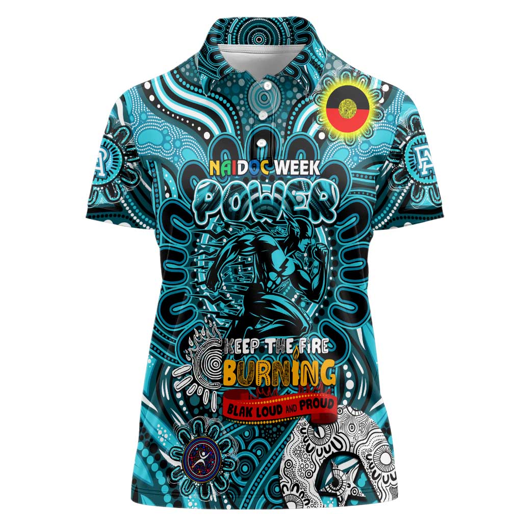 Custom Port Adelaide Power NAIDOC Week 2024 Women Polo Shirt Mascot Football