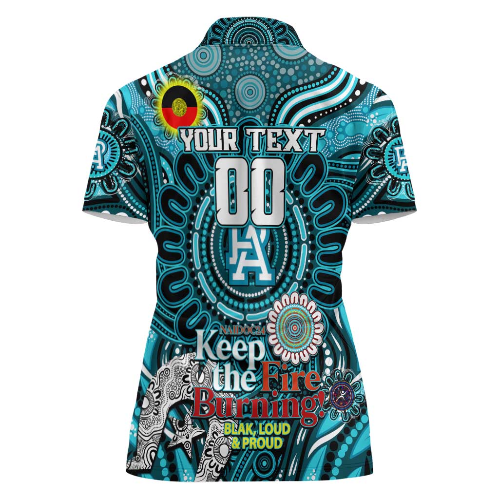 Custom Port Adelaide Power NAIDOC Week 2024 Women Polo Shirt Mascot Football