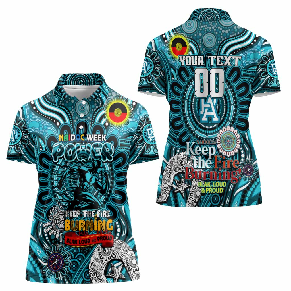 Custom Port Adelaide Power NAIDOC Week 2024 Women Polo Shirt Mascot Football