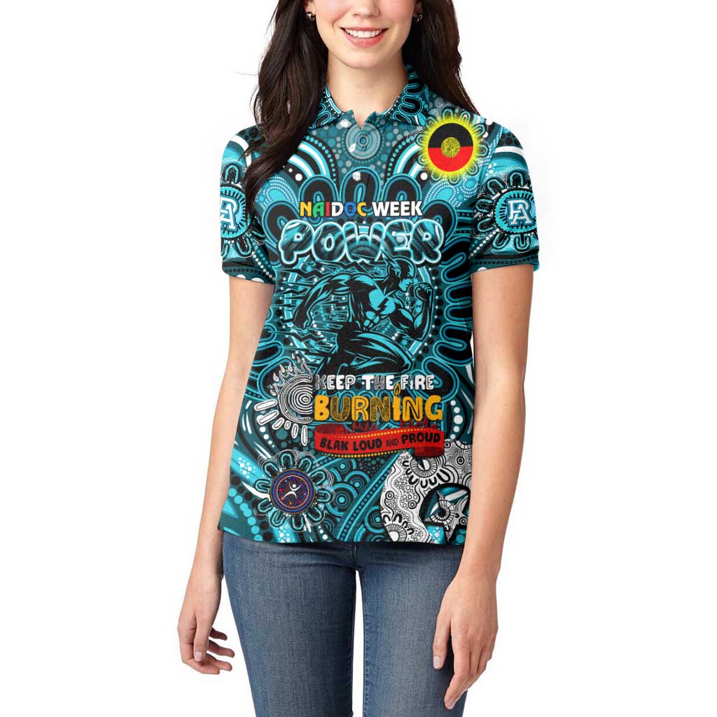 Custom Port Adelaide Power NAIDOC Week 2024 Women Polo Shirt Mascot Football