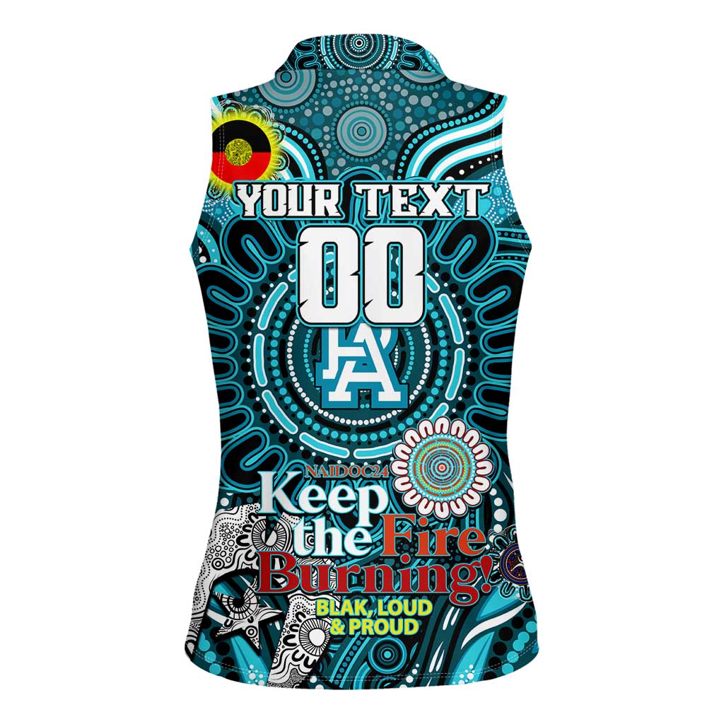 Custom Port Adelaide Power NAIDOC Week 2024 Women Sleeveless Polo Shirt Mascot Football