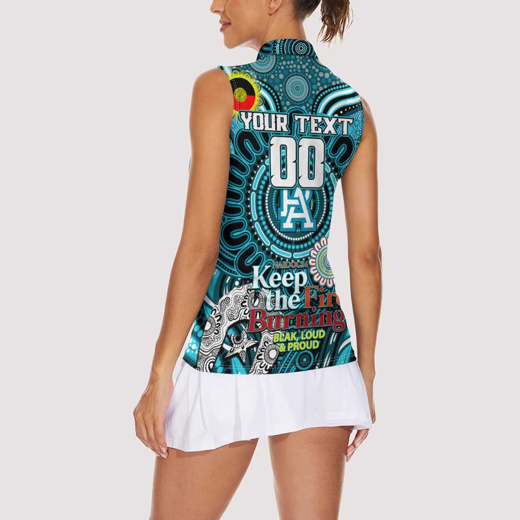 Custom Port Adelaide Power NAIDOC Week 2024 Women Sleeveless Polo Shirt Mascot Football