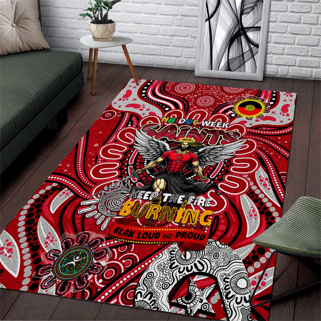 St Kilda Saints NAIDOC Week 2024 Area Rug Mascot Football