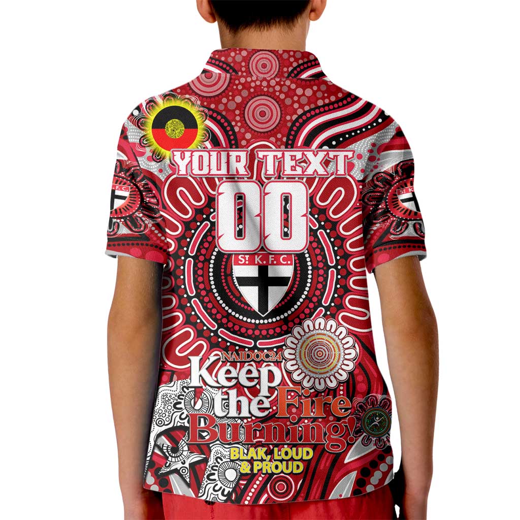 Custom St Kilda Saints NAIDOC Week 2024 Kid Polo Shirt Mascot Football