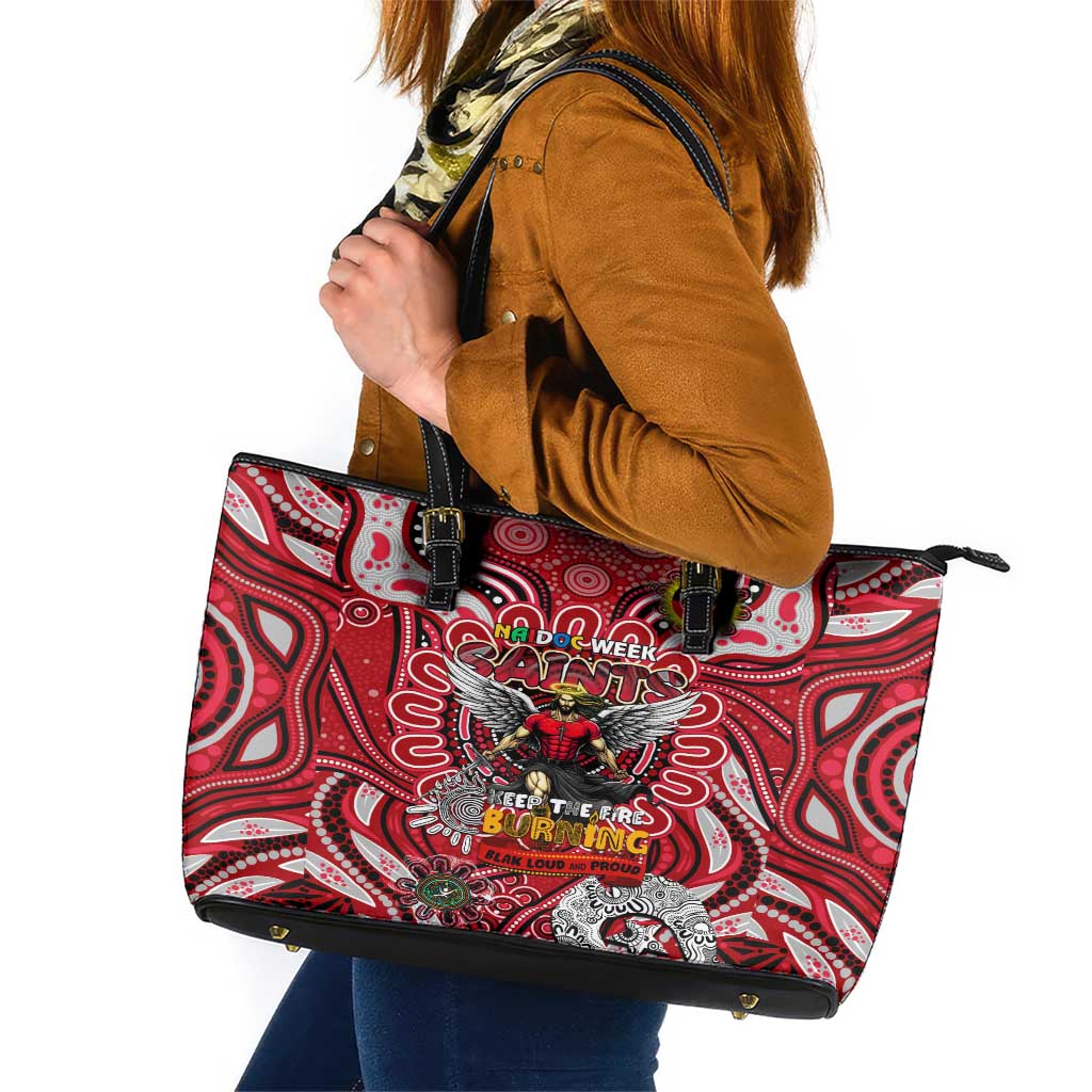 St Kilda Saints NAIDOC Week 2024 Leather Tote Bag Mascot Football