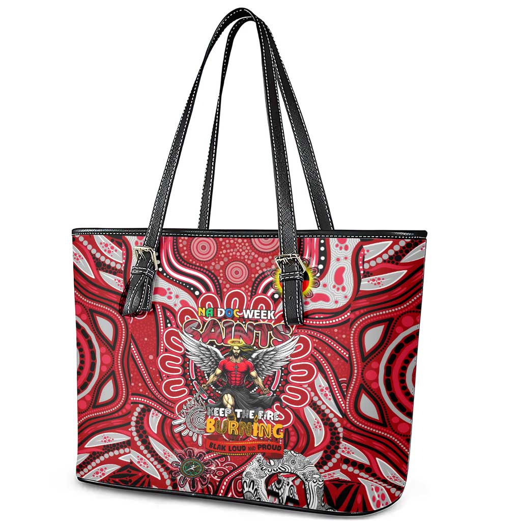 St Kilda Saints NAIDOC Week 2024 Leather Tote Bag Mascot Football