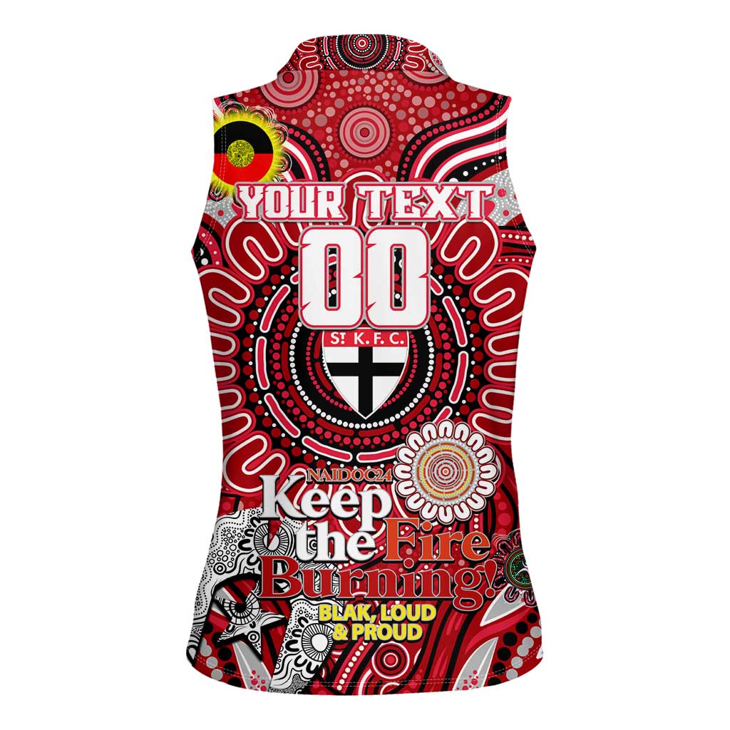 Custom St Kilda Saints NAIDOC Week 2024 Women Sleeveless Polo Shirt Mascot Football