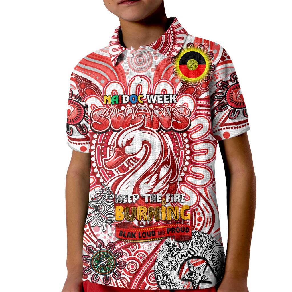 Custom Sydney Swans NAIDOC Week 2024 Kid Polo Shirt Mascot Football