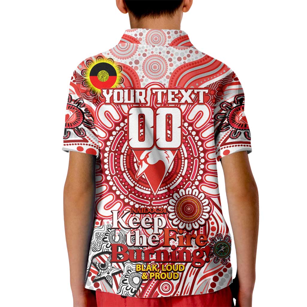 Custom Sydney Swans NAIDOC Week 2024 Kid Polo Shirt Mascot Football