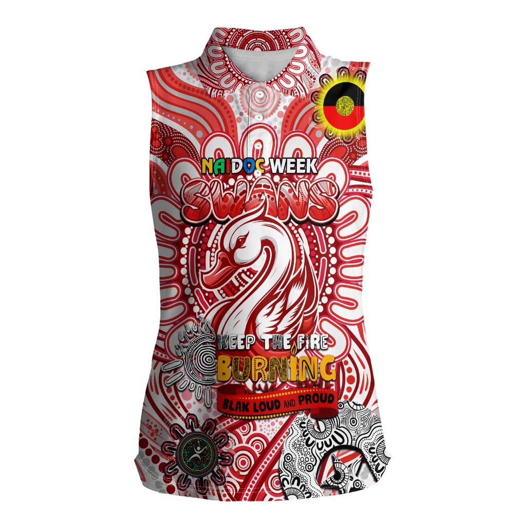 Custom Sydney Swans NAIDOC Week 2024 Women Sleeveless Polo Shirt Mascot Football