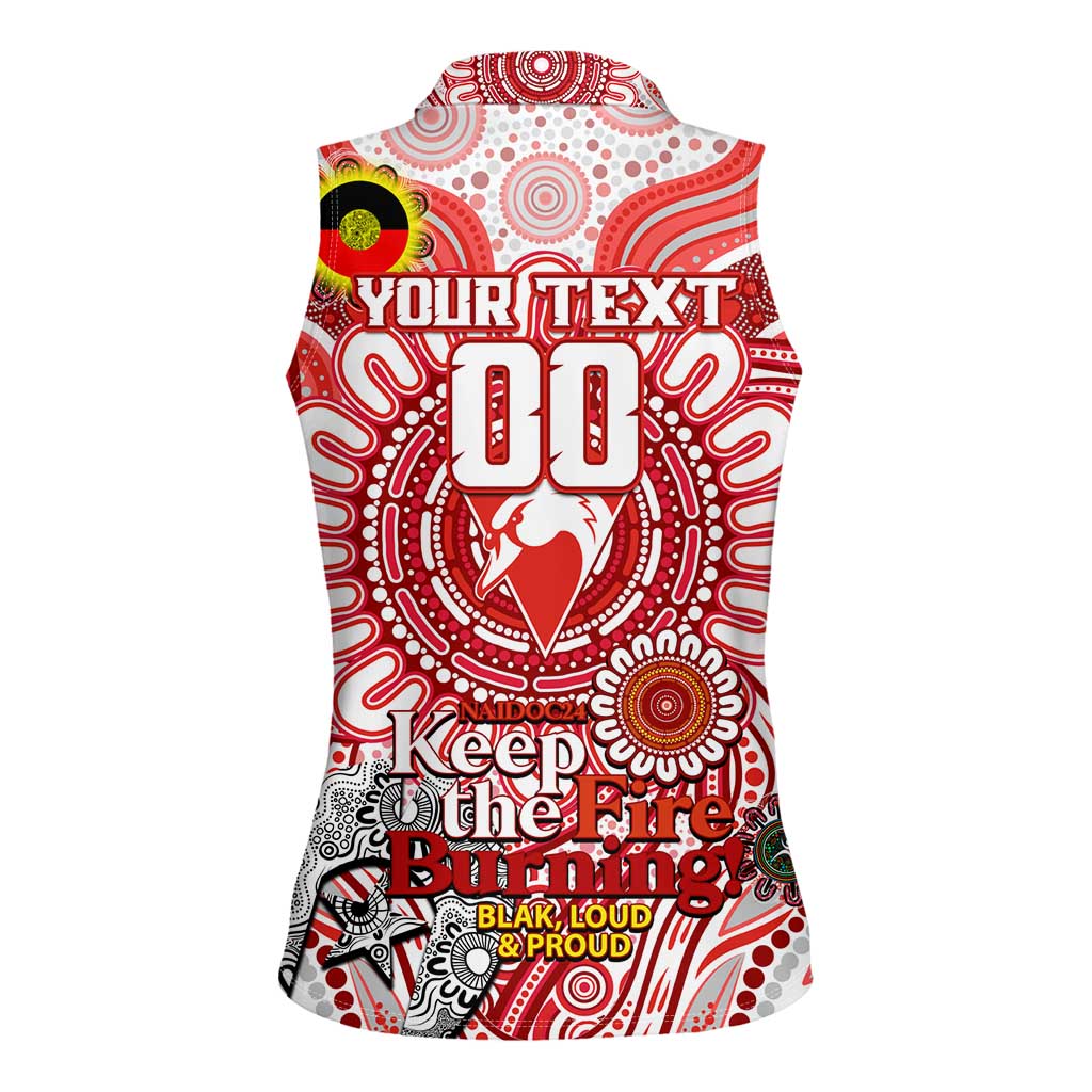 Custom Sydney Swans NAIDOC Week 2024 Women Sleeveless Polo Shirt Mascot Football