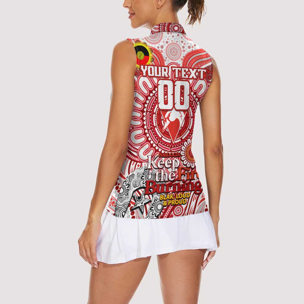 Custom Sydney Swans NAIDOC Week 2024 Women Sleeveless Polo Shirt Mascot Football