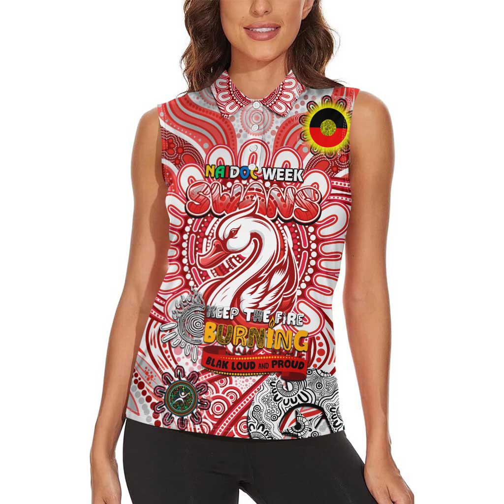 Custom Sydney Swans NAIDOC Week 2024 Women Sleeveless Polo Shirt Mascot Football