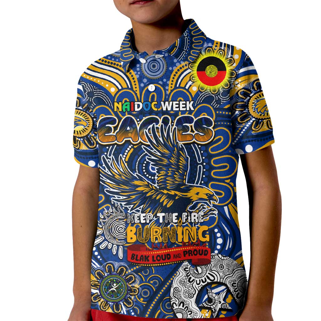 Custom West Coast Eagles NAIDOC Week 2024 Kid Polo Shirt Mascot Football