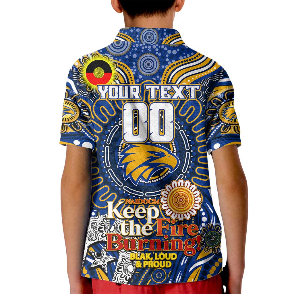 Custom West Coast Eagles NAIDOC Week 2024 Kid Polo Shirt Mascot Football