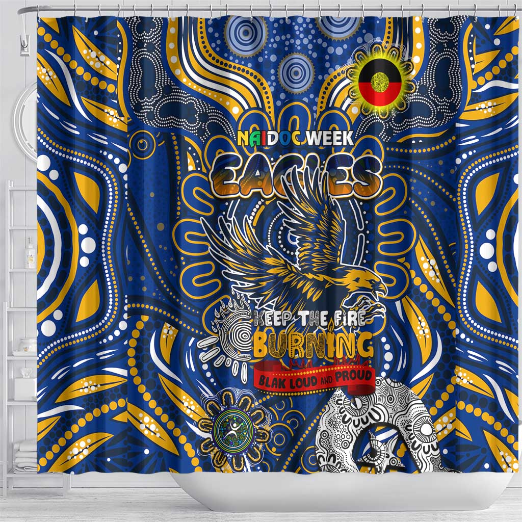 West Coast Eagles NAIDOC Week 2024 Shower Curtain Mascot Football