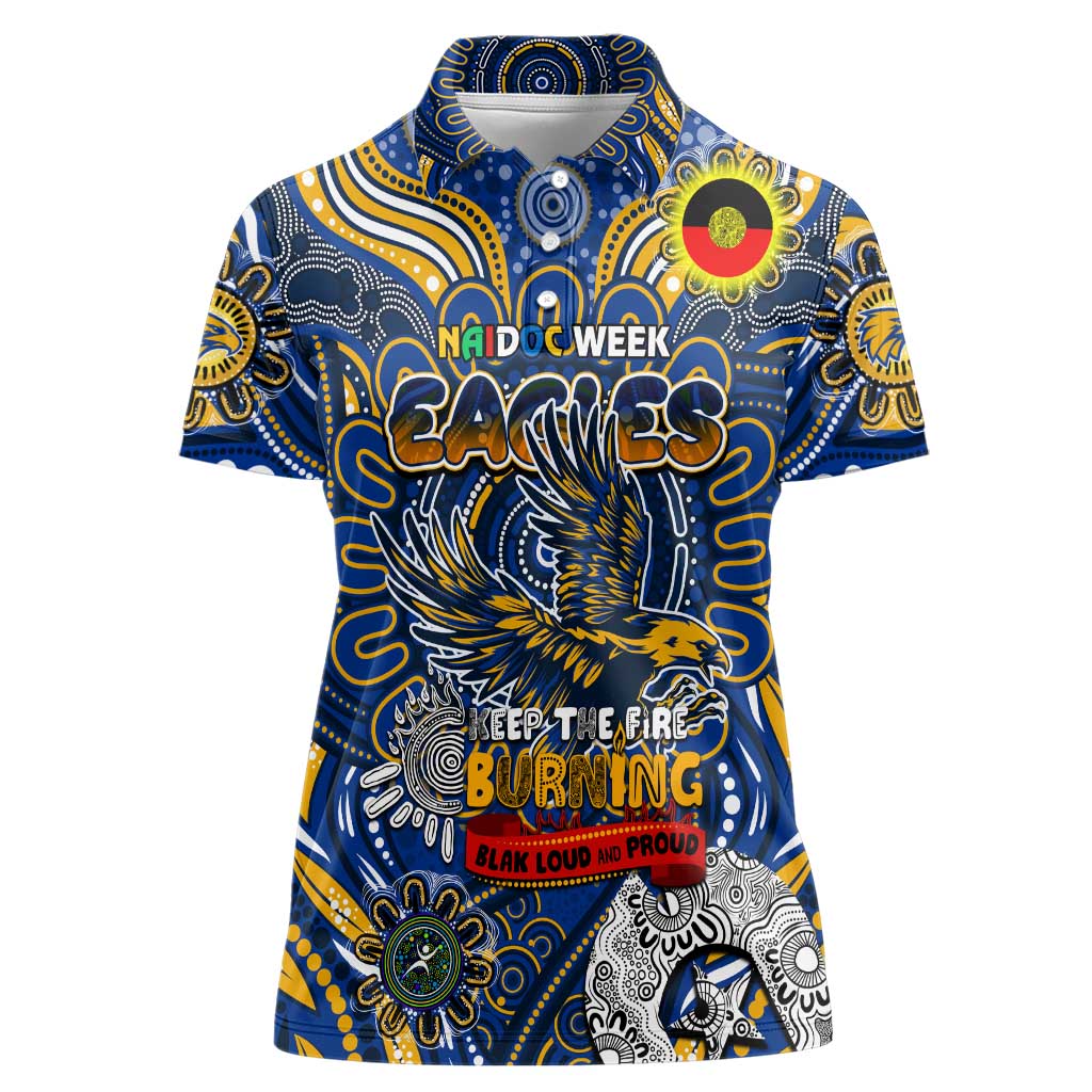 Custom West Coast Eagles NAIDOC Week 2024 Women Polo Shirt Mascot Football