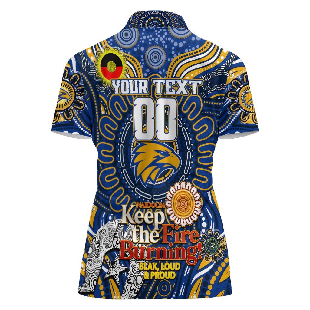 Custom West Coast Eagles NAIDOC Week 2024 Women Polo Shirt Mascot Football