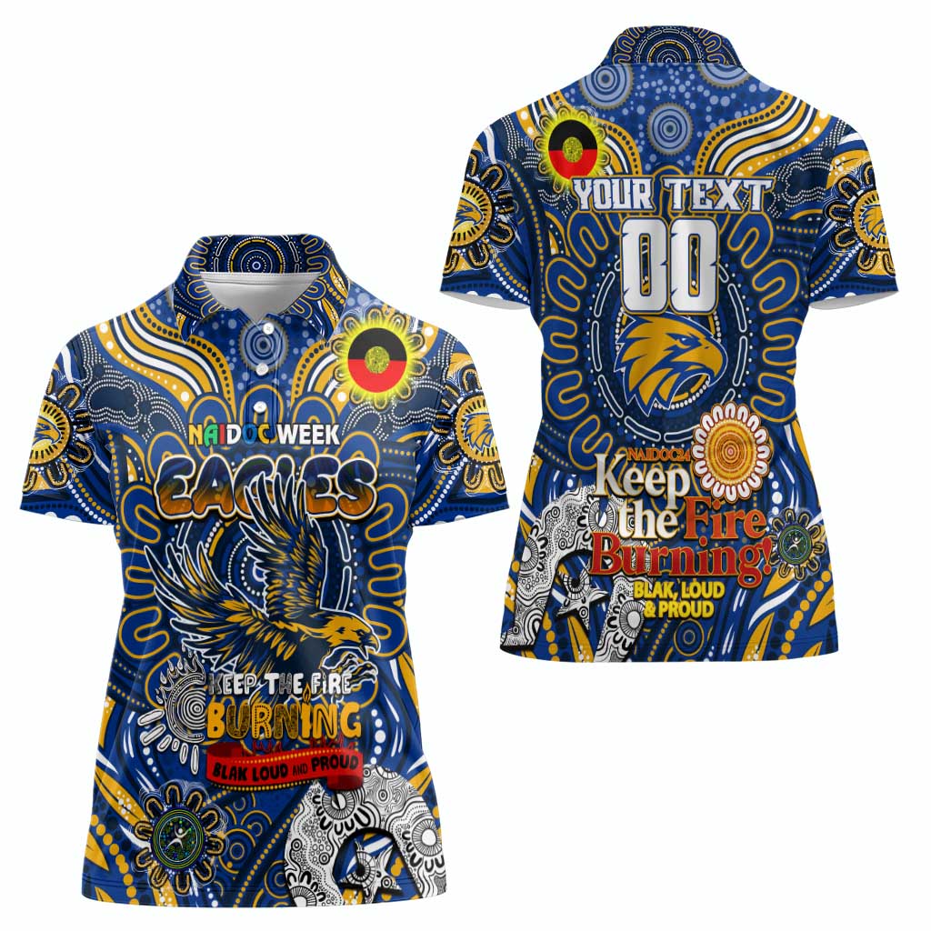 Custom West Coast Eagles NAIDOC Week 2024 Women Polo Shirt Mascot Football