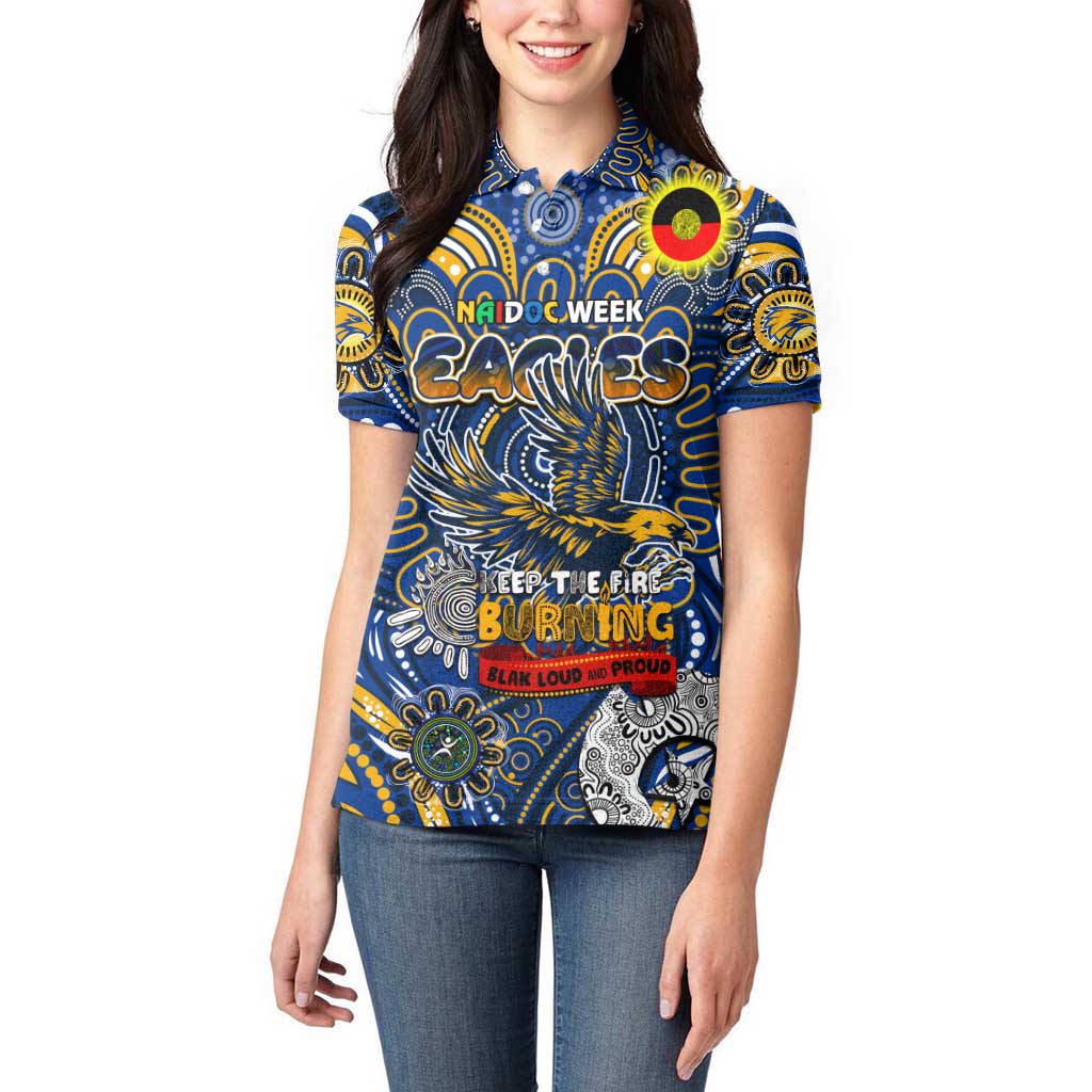 Custom West Coast Eagles NAIDOC Week 2024 Women Polo Shirt Mascot Football