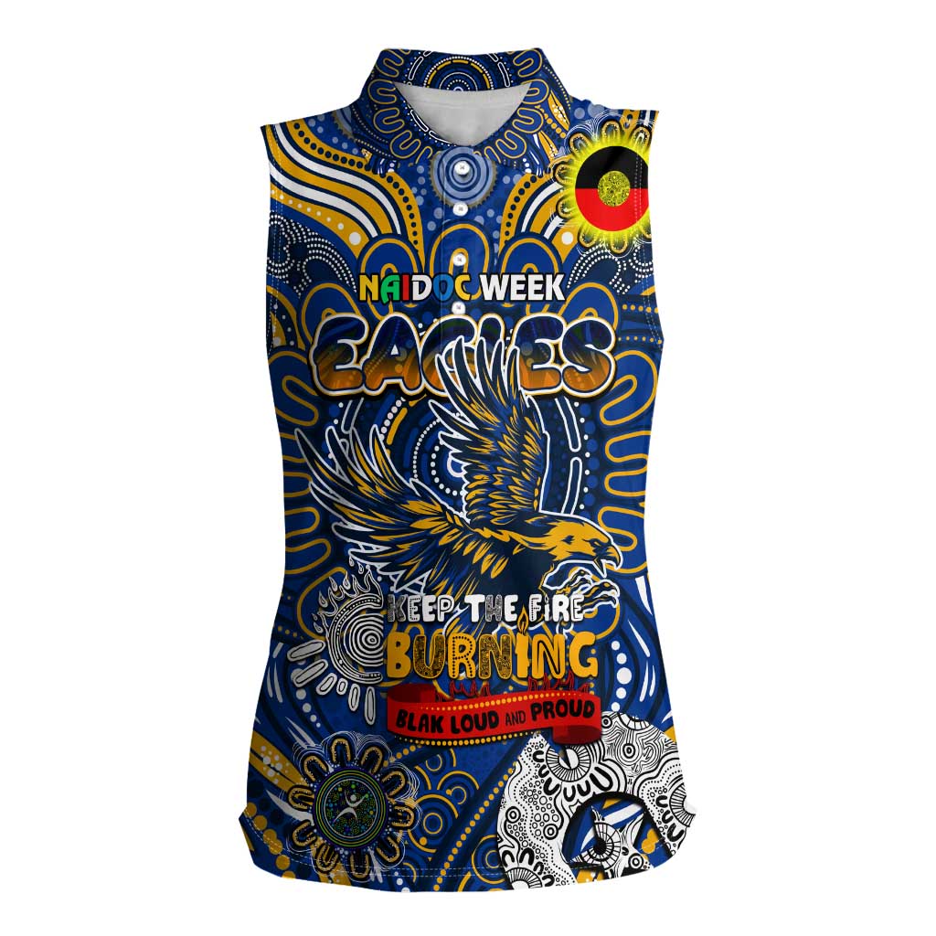 Custom West Coast Eagles NAIDOC Week 2024 Women Sleeveless Polo Shirt Mascot Football