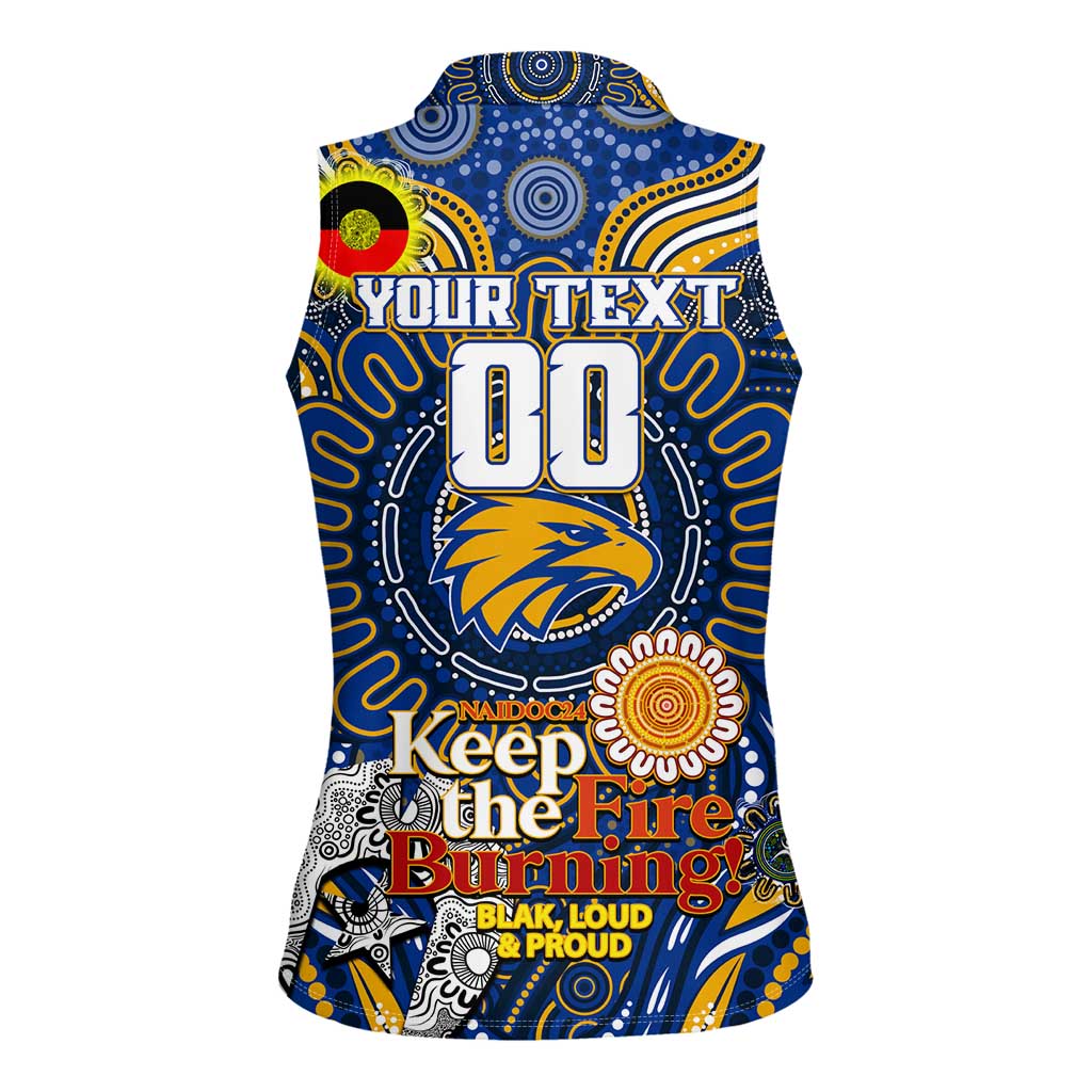 Custom West Coast Eagles NAIDOC Week 2024 Women Sleeveless Polo Shirt Mascot Football