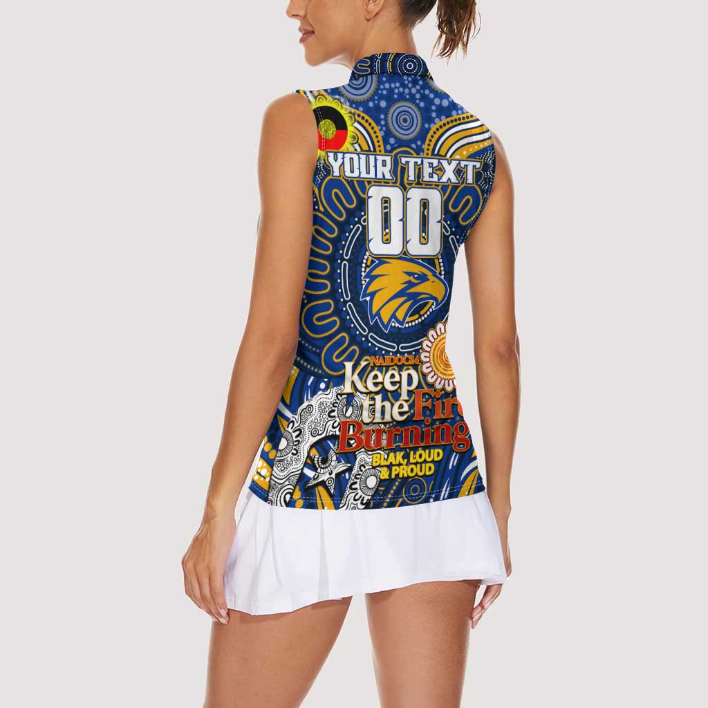 Custom West Coast Eagles NAIDOC Week 2024 Women Sleeveless Polo Shirt Mascot Football