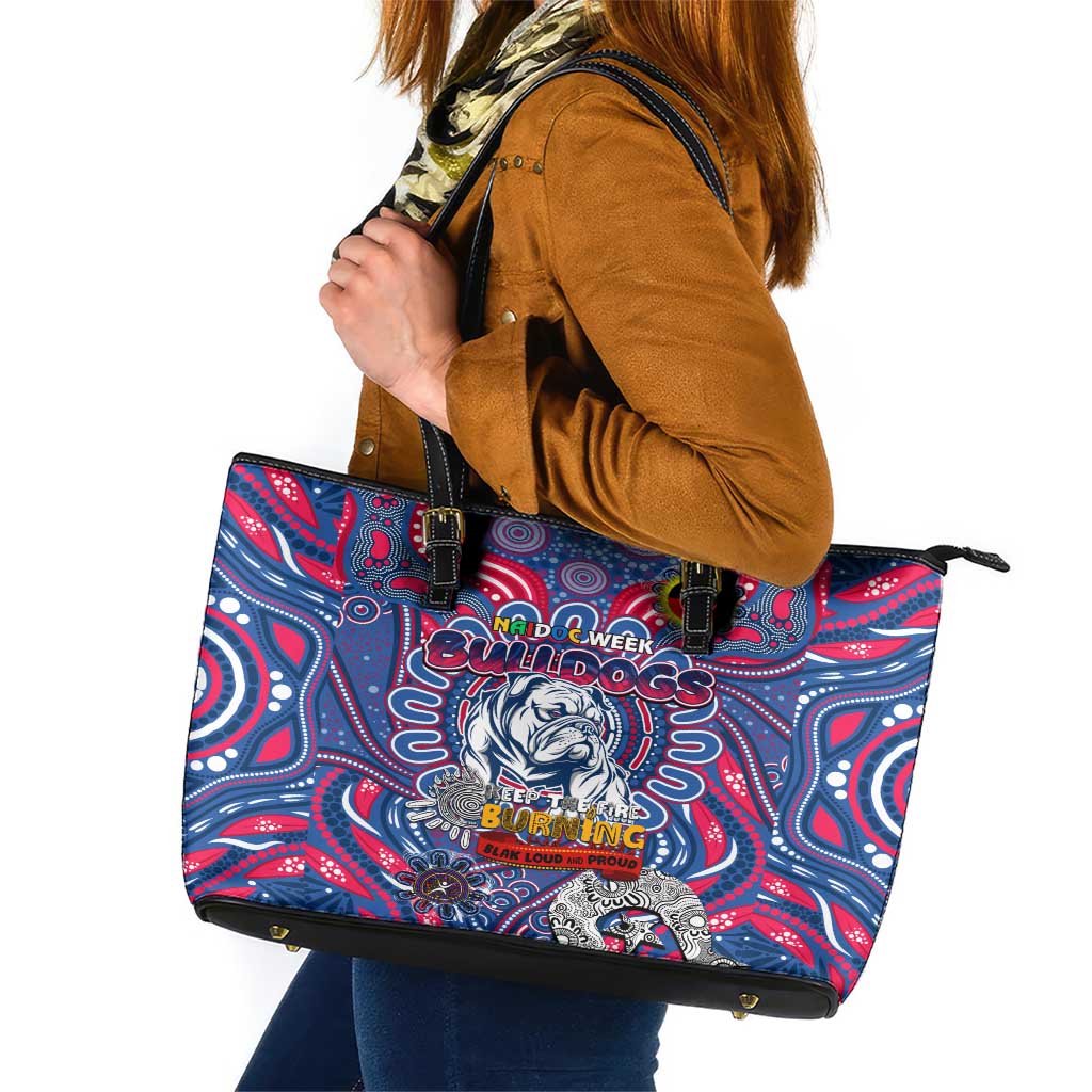 Western Bulldogs NAIDOC Week 2024 Leather Tote Bag Mascot Football