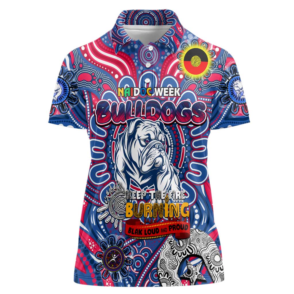 Custom Western Bulldogs NAIDOC Week 2024 Women Polo Shirt Mascot Football