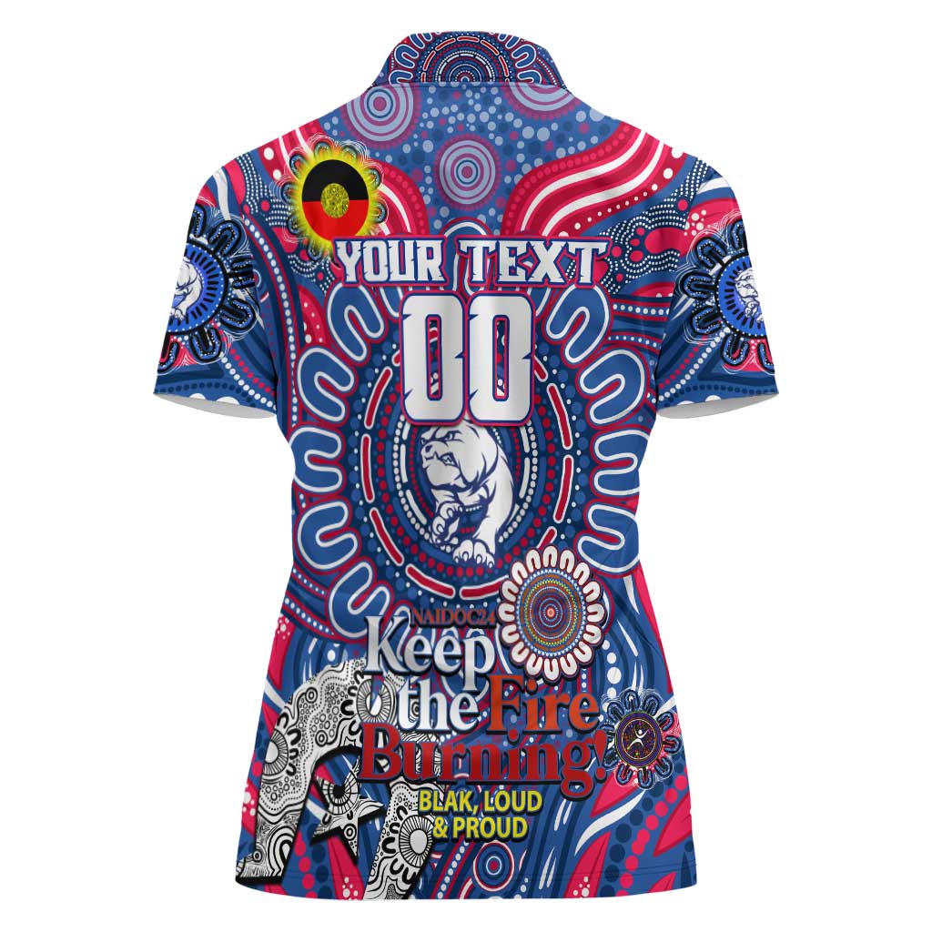 Custom Western Bulldogs NAIDOC Week 2024 Women Polo Shirt Mascot Football