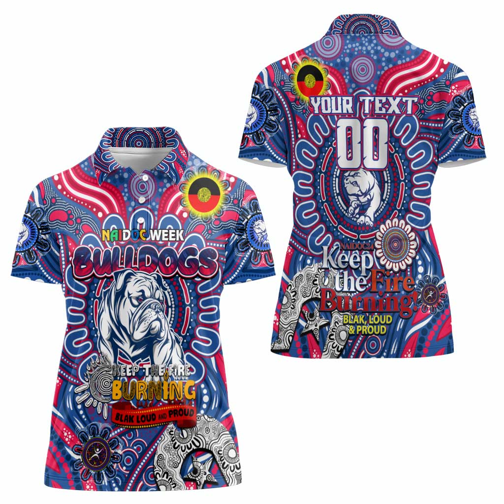 Custom Western Bulldogs NAIDOC Week 2024 Women Polo Shirt Mascot Football