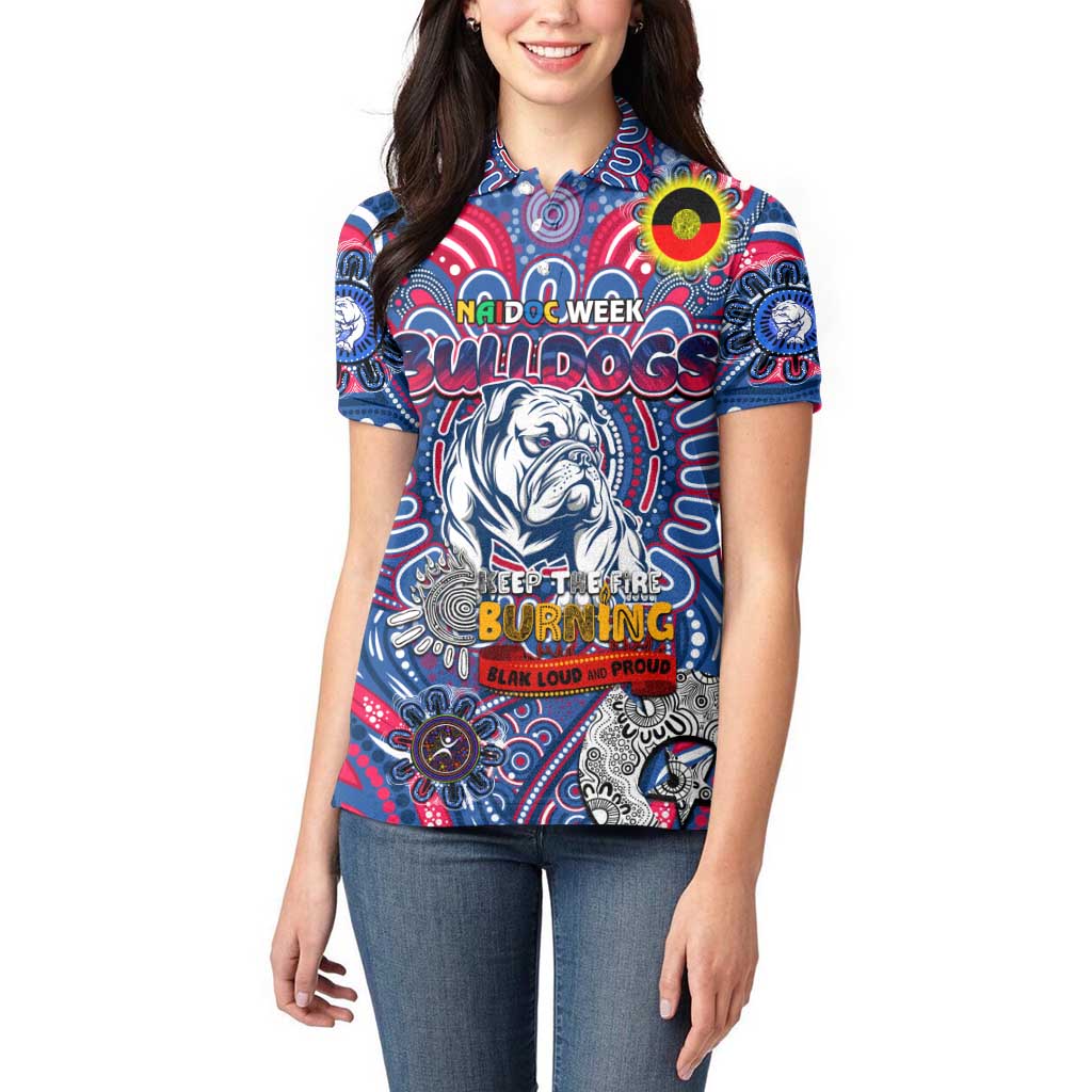 Custom Western Bulldogs NAIDOC Week 2024 Women Polo Shirt Mascot Football