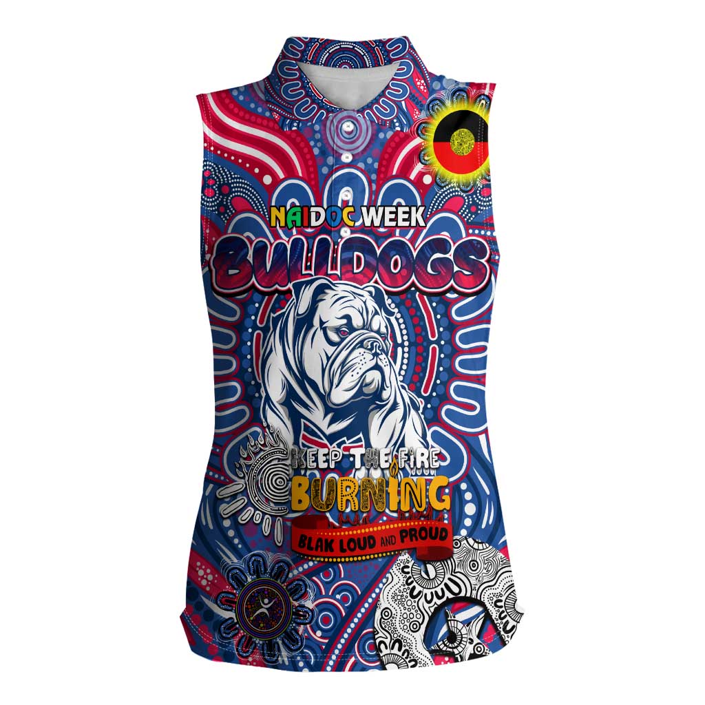 Custom Western Bulldogs NAIDOC Week 2024 Women Sleeveless Polo Shirt Mascot Football