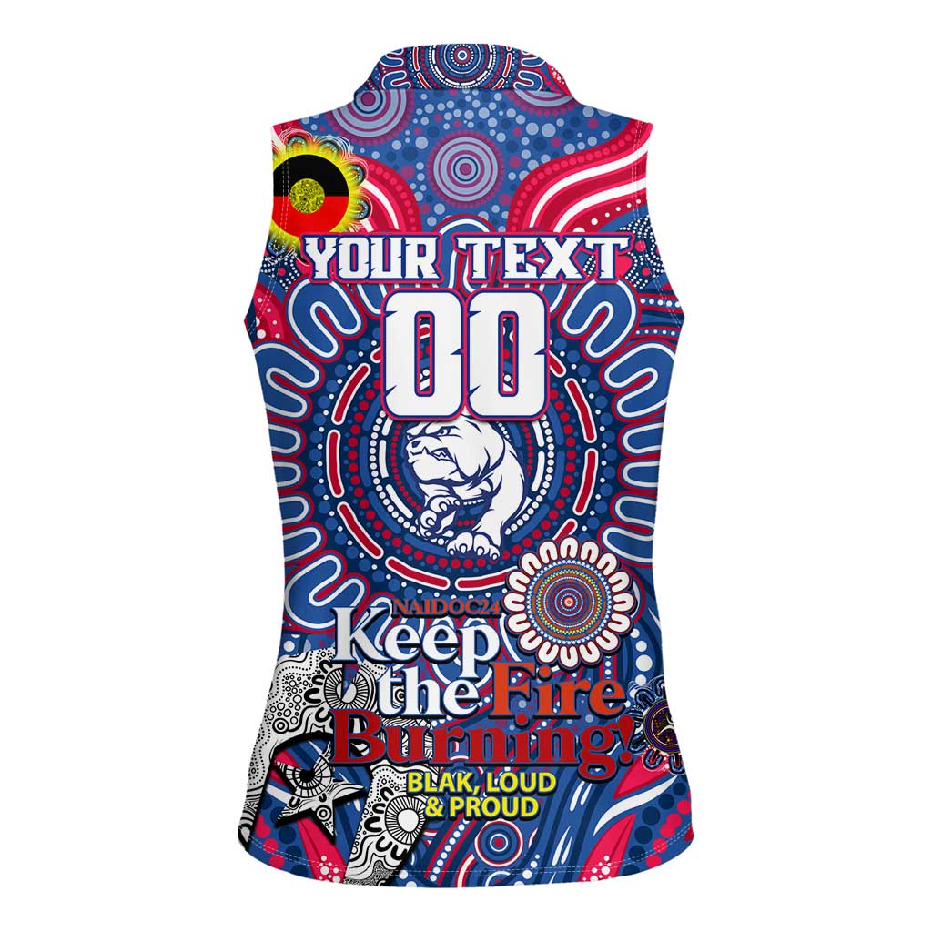 Custom Western Bulldogs NAIDOC Week 2024 Women Sleeveless Polo Shirt Mascot Football