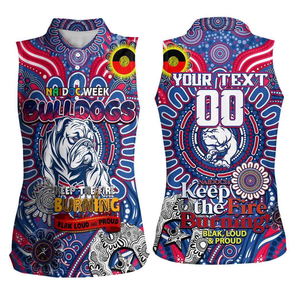 Custom Western Bulldogs NAIDOC Week 2024 Women Sleeveless Polo Shirt Mascot Football