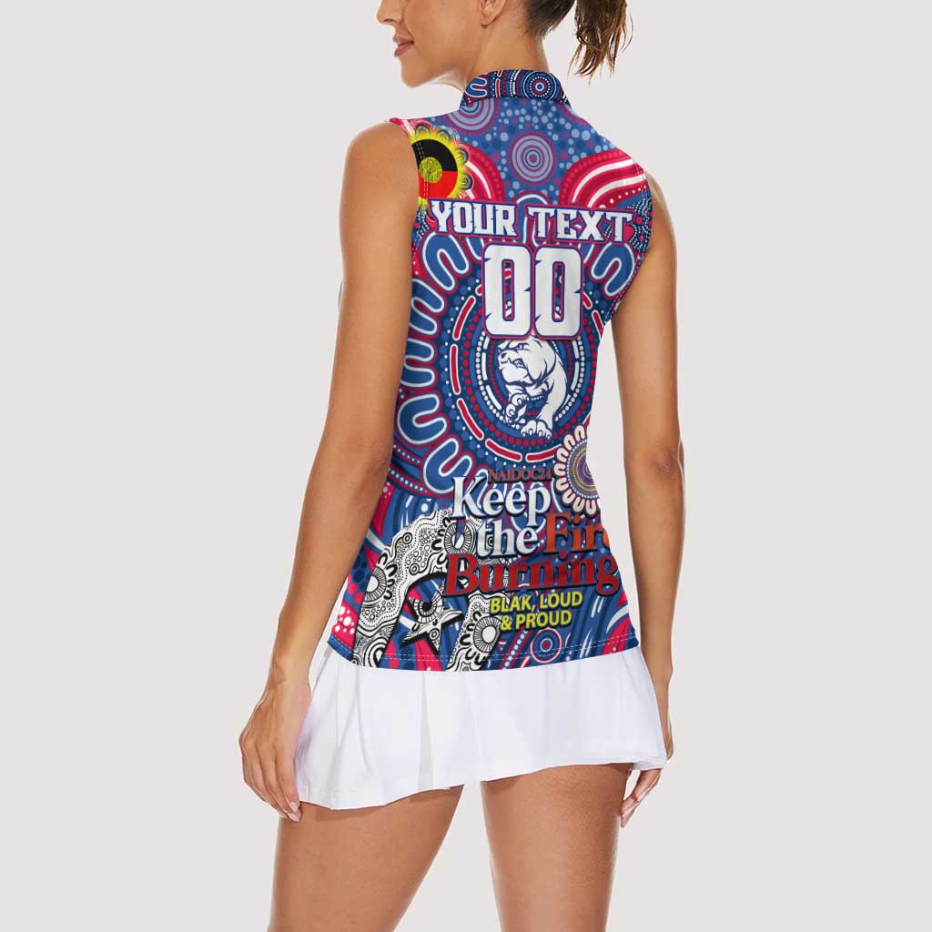 Custom Western Bulldogs NAIDOC Week 2024 Women Sleeveless Polo Shirt Mascot Football