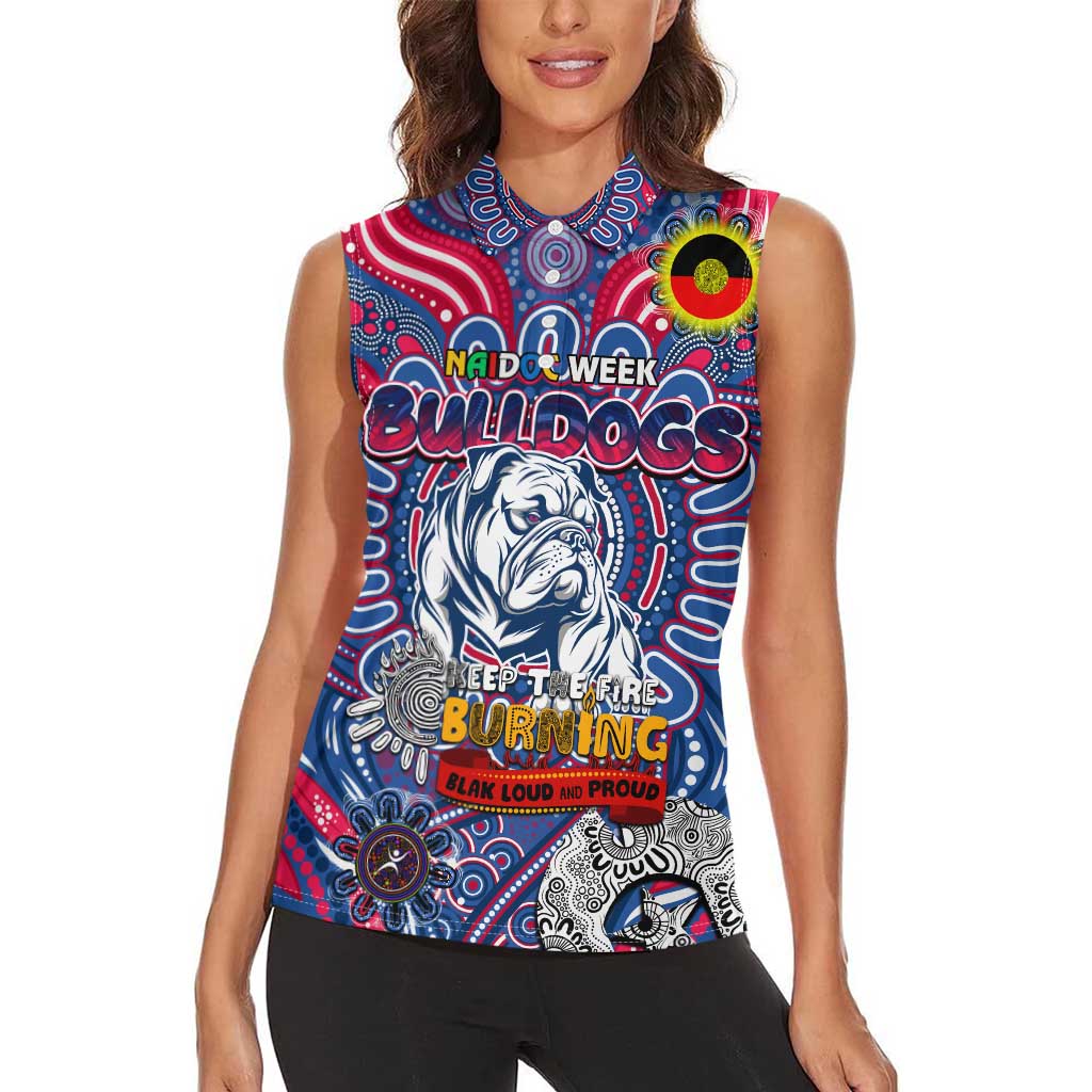 Custom Western Bulldogs NAIDOC Week 2024 Women Sleeveless Polo Shirt Mascot Football