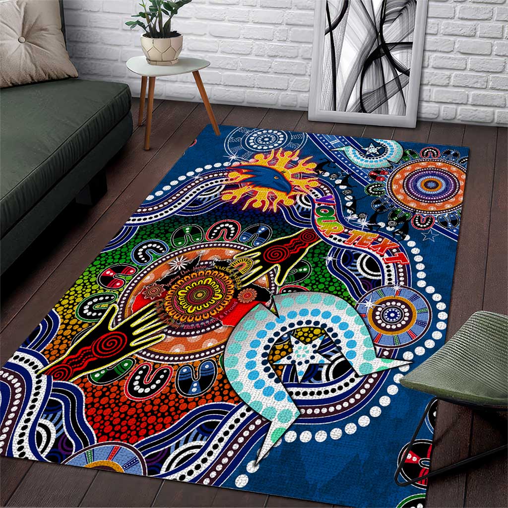 Custom NAIDOC Week 2024 Adelaide Crows Area Rug Australia Aboriginal Dot Painting