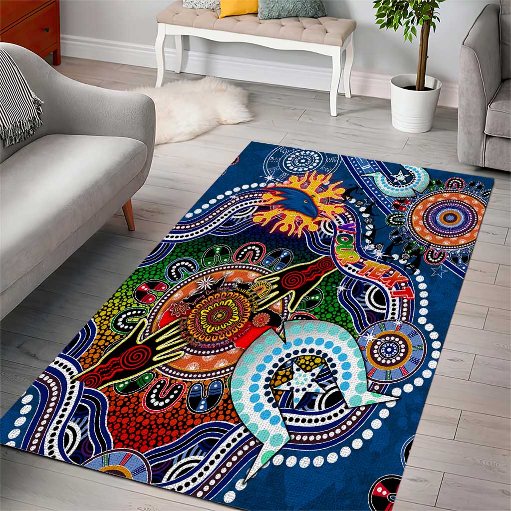 Custom NAIDOC Week 2024 Adelaide Crows Area Rug Australia Aboriginal Dot Painting