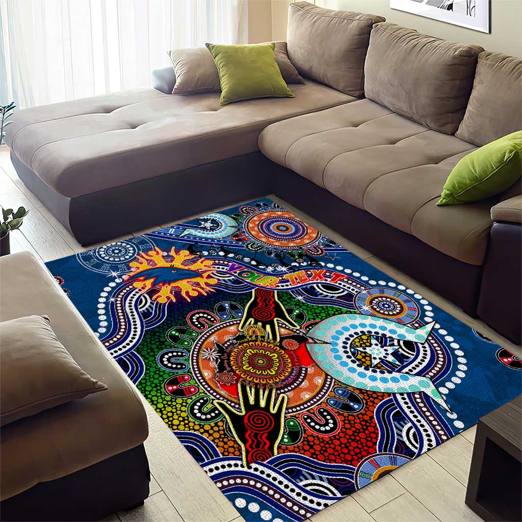 Custom NAIDOC Week 2024 Adelaide Crows Area Rug Australia Aboriginal Dot Painting