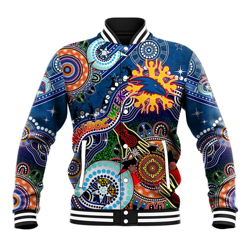 Custom NAIDOC Week 2024 Adelaide Crows Baseball Jacket Australia Aboriginal Dot Painting