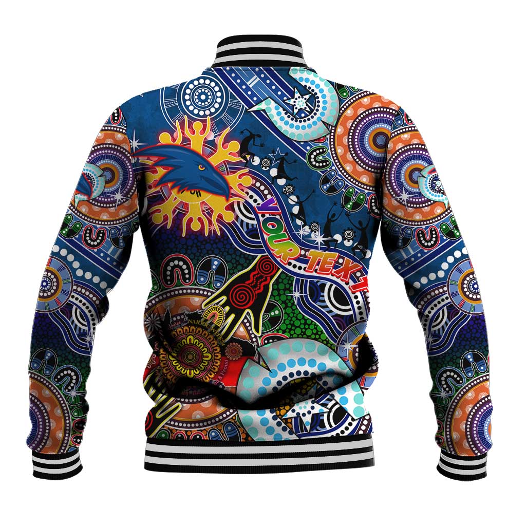 Custom NAIDOC Week 2024 Adelaide Crows Baseball Jacket Australia Aboriginal Dot Painting