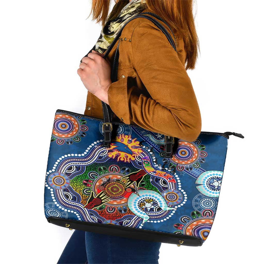 Custom NAIDOC Week 2024 Adelaide Crows Leather Tote Bag Australia Aboriginal Dot Painting