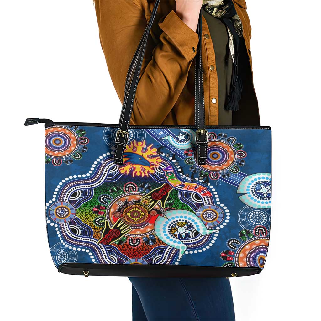 Custom NAIDOC Week 2024 Adelaide Crows Leather Tote Bag Australia Aboriginal Dot Painting