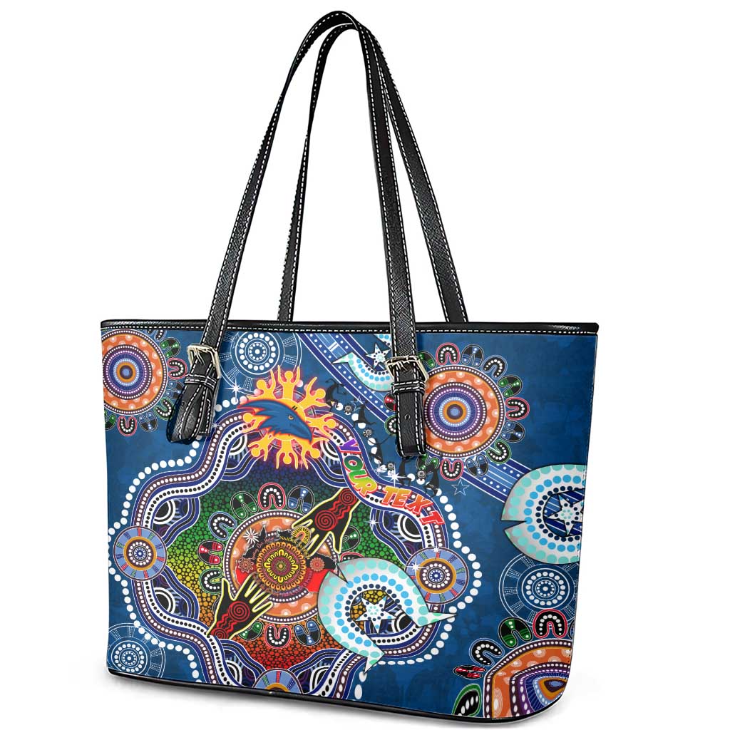 Custom NAIDOC Week 2024 Adelaide Crows Leather Tote Bag Australia Aboriginal Dot Painting